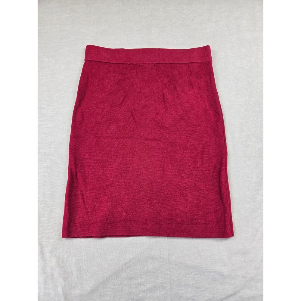 Alfani Womens XS Burgundy Red Knit Mini Skirt Zipper Accents Cotton Blend 2790 - Picture 8 of 9